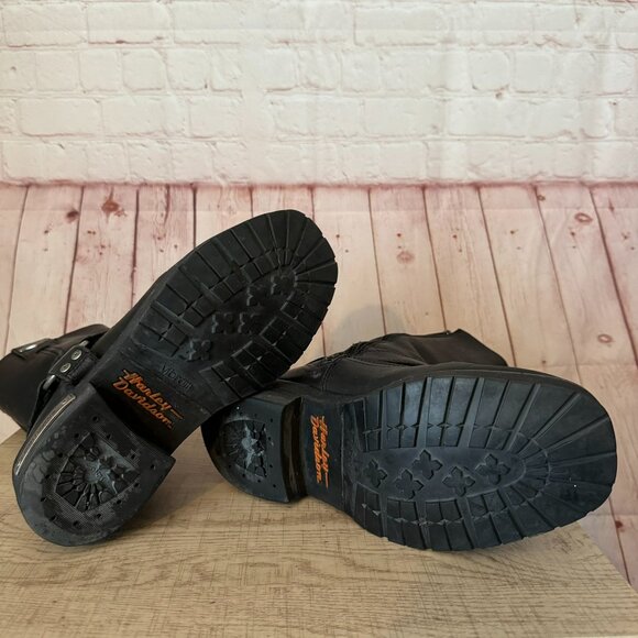 HARLEY-DAVIDSON FOOTWEAR Men's Landon Black Leather Motorcycle Boots Sz 8.5 - Picture 5 of 11